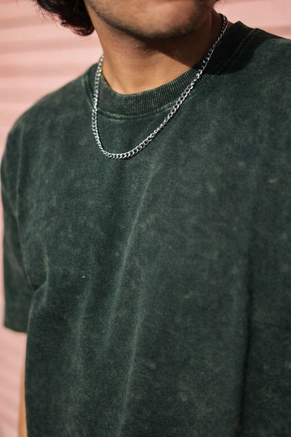 FOREST GREEN ACID WASH STYLE OVERSIZED TSHIRT