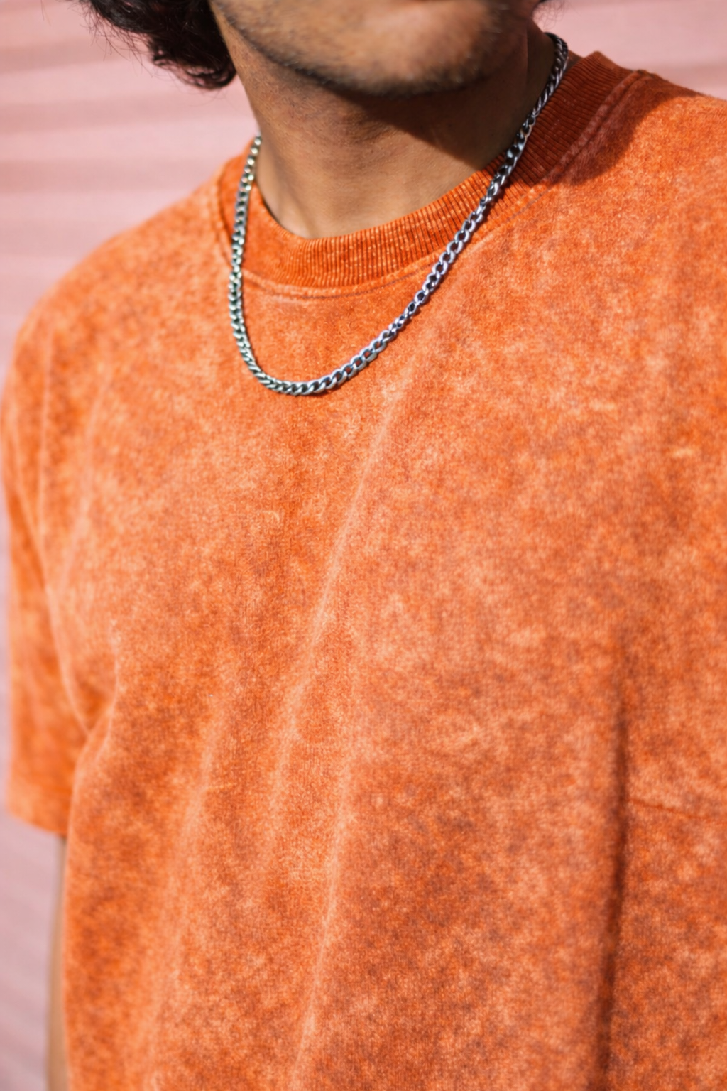 ORANGE ACID WASH STYLE OVERSIZED TSHIRT