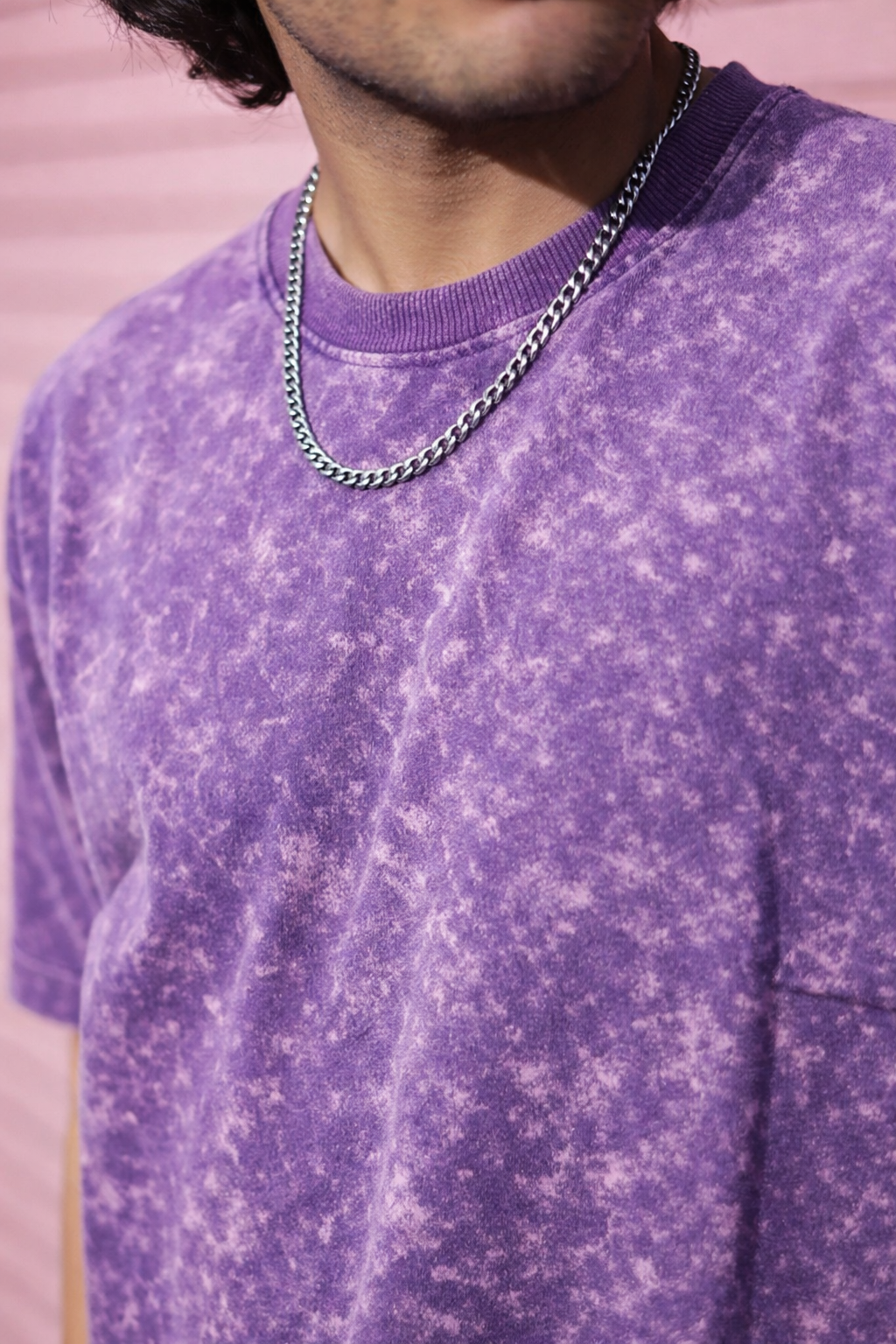 PURPLE ACID WASH STYLE OVERSIZED TSHIRT