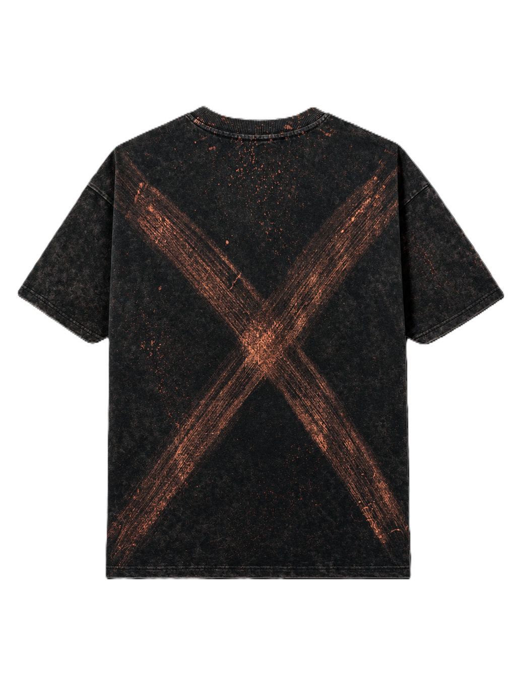 BRUSH STROKES X MARK BLACK ACID WASH OVERSIZED T-SHIRT