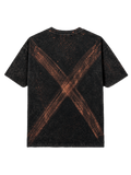 BRUSH STROKES X MARK BLACK ACID WASH OVERSIZED T-SHIRT