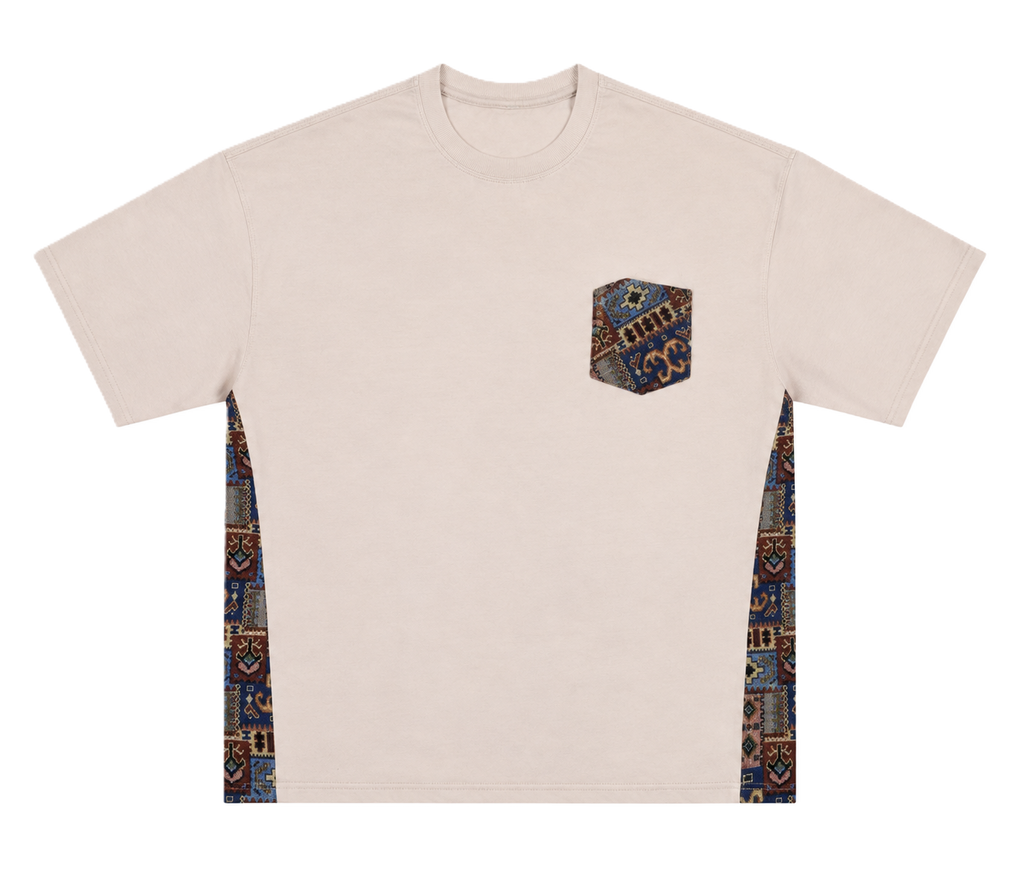 JACQUARD POCKET SIDE PATCH OVERSIZED T-SHIRT
