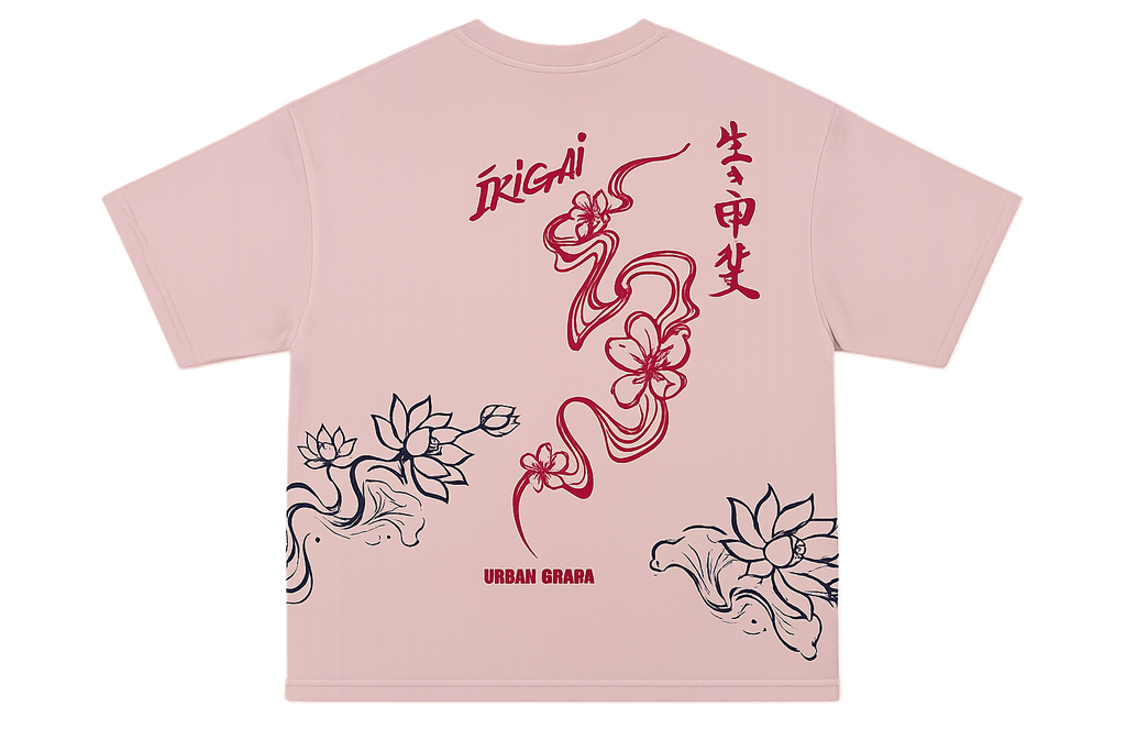 IKIGAI BLOOM ALLOVER PRINTED OVERSIZED T-SHIRT