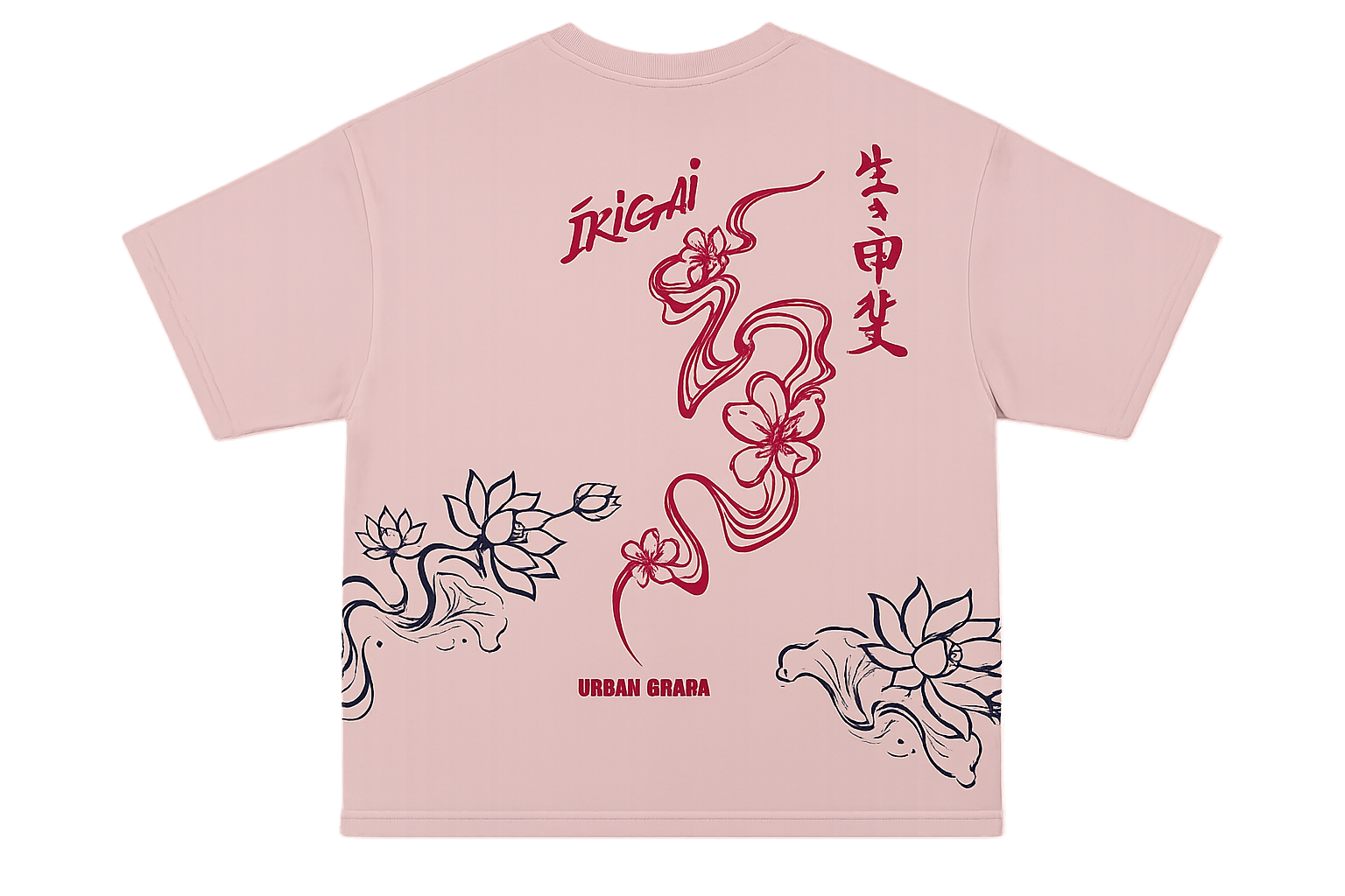 IKIGAI BLOOM ALLOVER PRINTED OVERSIZED T-SHIRT