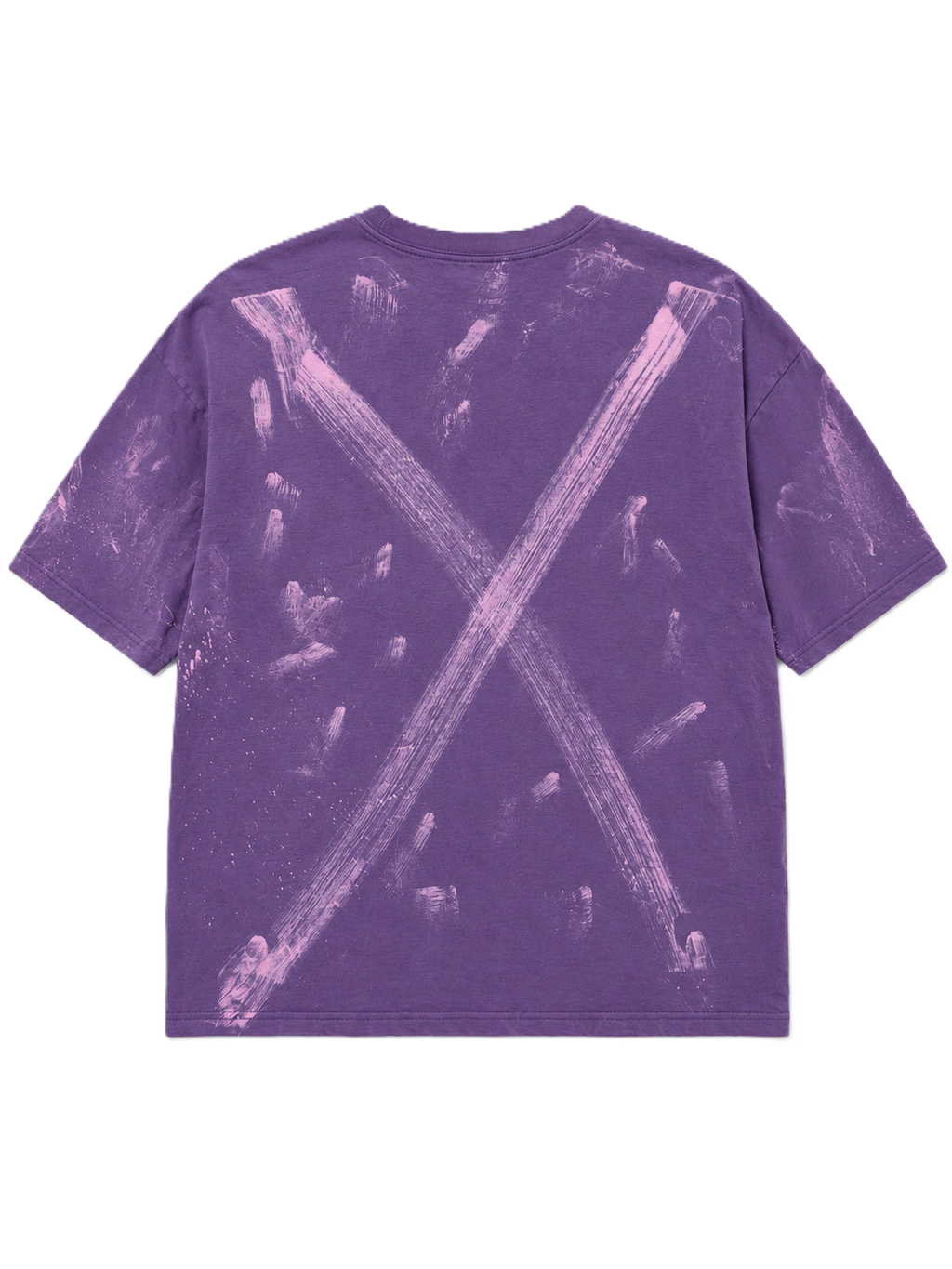BRUSH STROKES X MARK PURPLE ACID WASH OVERSIZED T-SHIRT