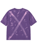 BRUSH STROKES X MARK PURPLE ACID WASH OVERSIZED T-SHIRT