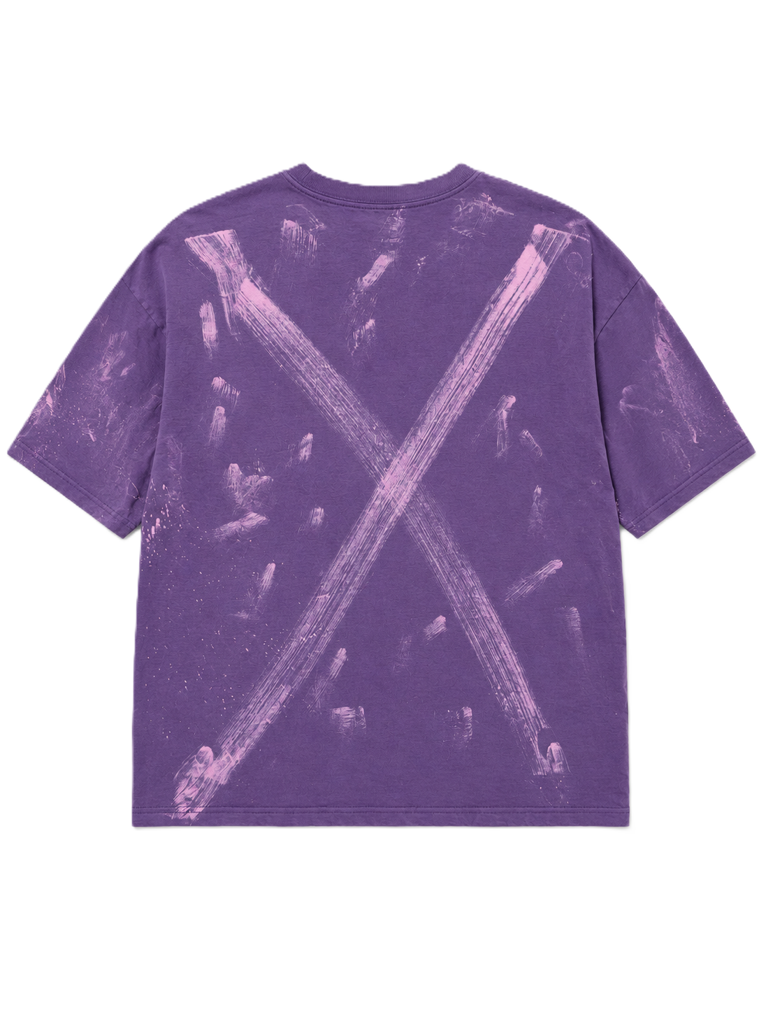 BRUSH STROKES X MARK PURPLE ACID WASH OVERSIZED T-SHIRT