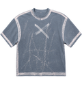 BORDER STROKES X MARK CHARCOAL ACID-WASHED OVERSIZED T-SHIRT