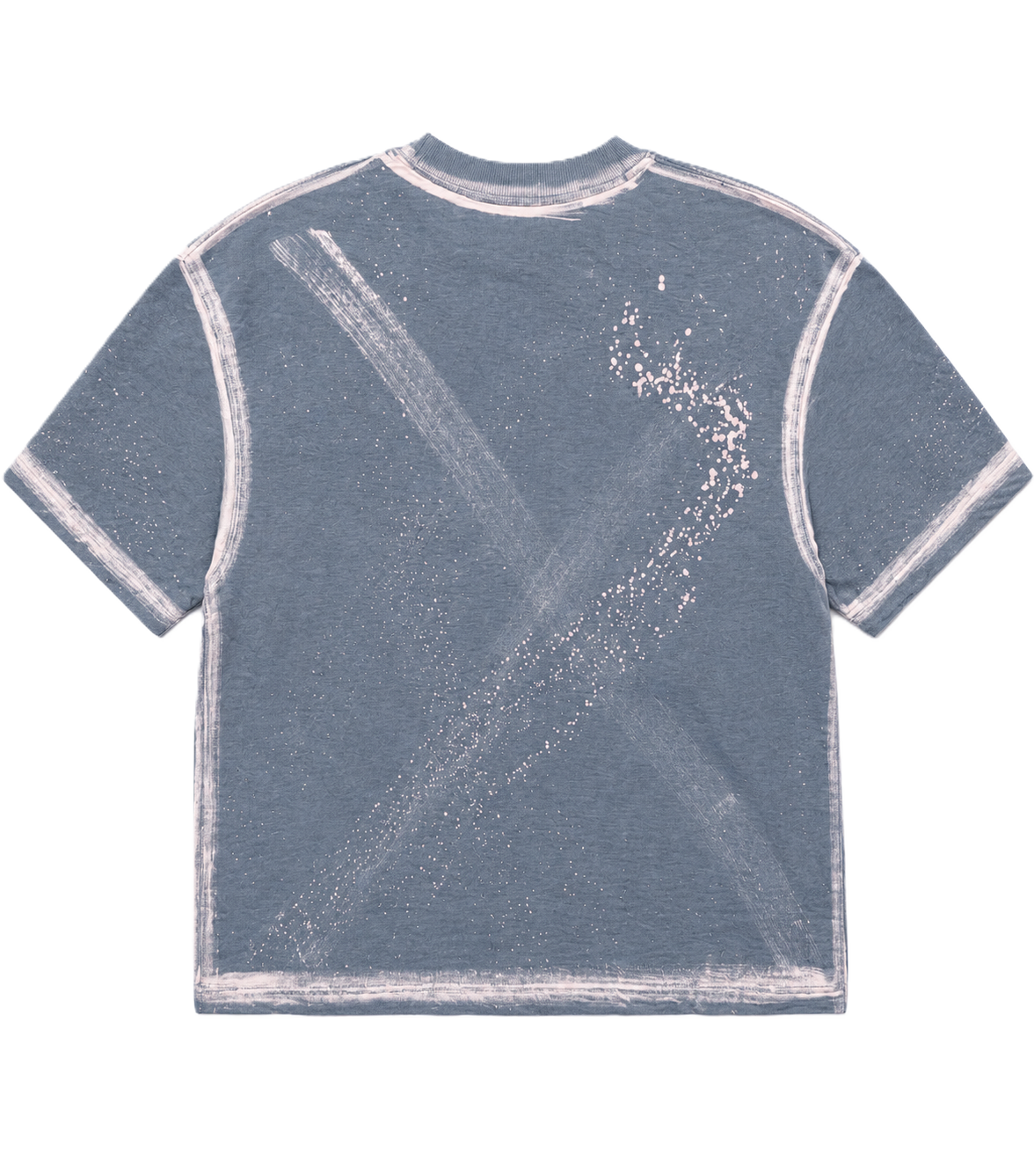 BORDER STROKES X MARK CHARCOAL ACID-WASHED OVERSIZED T-SHIRT
