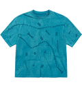 GARAGE TOOLS TEAL ACID-WASH OVERSIZED T-SHIRT