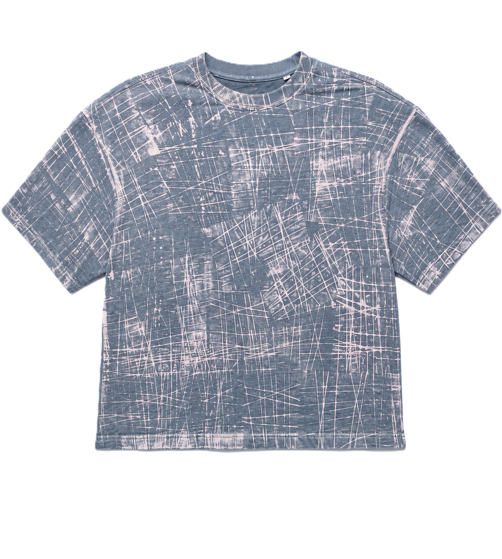 BROKEN GEOMETRY CHARCOAL ACIDWASH OVERSIZED T-SHIRT