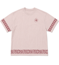 BORDER BLOCK PRINTED FLORAL OVERSIZED T-SHIRT