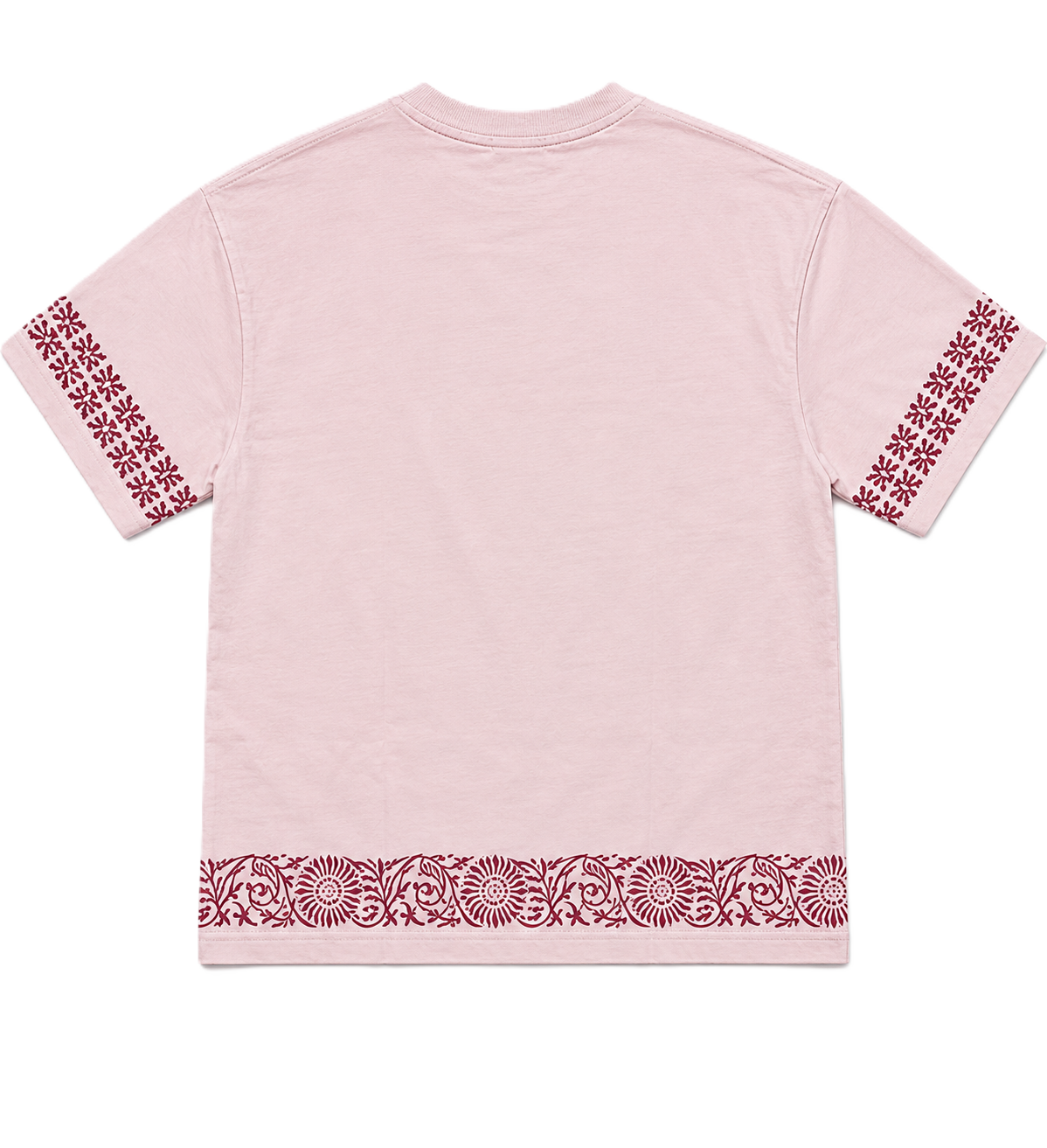 BORDER BLOCK PRINTED FLORAL OVERSIZED T-SHIRT