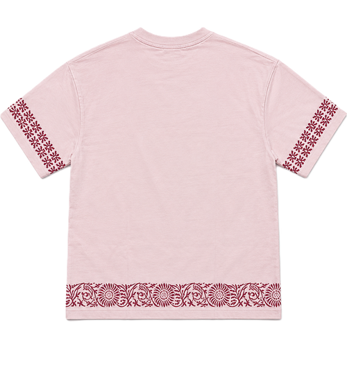 BORDER BLOCK PRINTED FLORAL OVERSIZED T-SHIRT