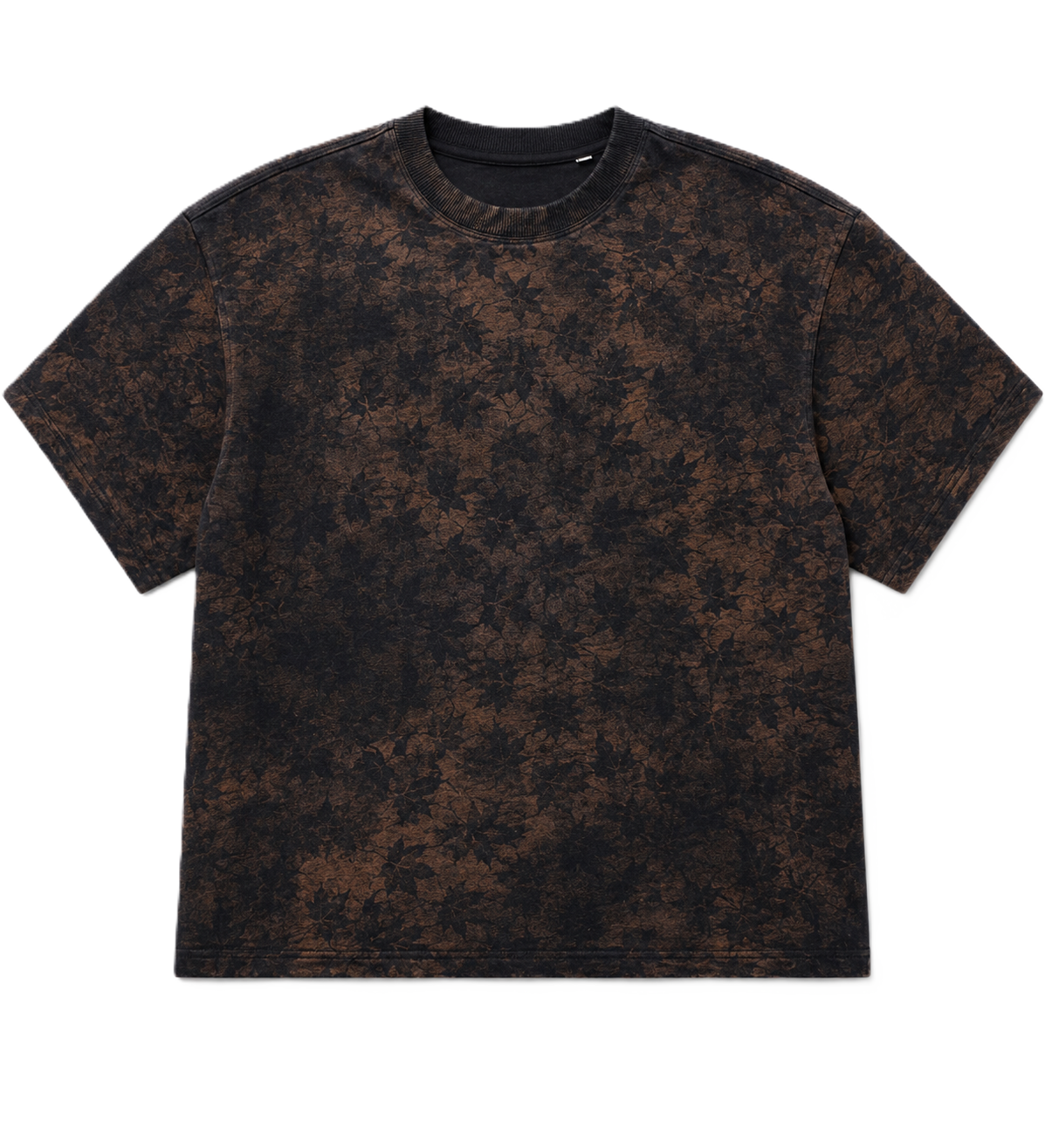 FLORAL RUST BLACK ACID WASH OVERSIZED T-SHIRT