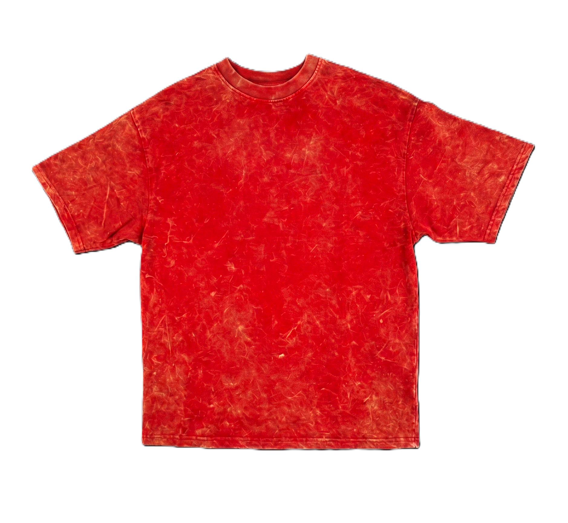 RED ACID WASH STYLE OVERSIZED T-SHIRT