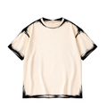 BRUSH PAINTED BORDERS OVERSIZED T-SHIRT