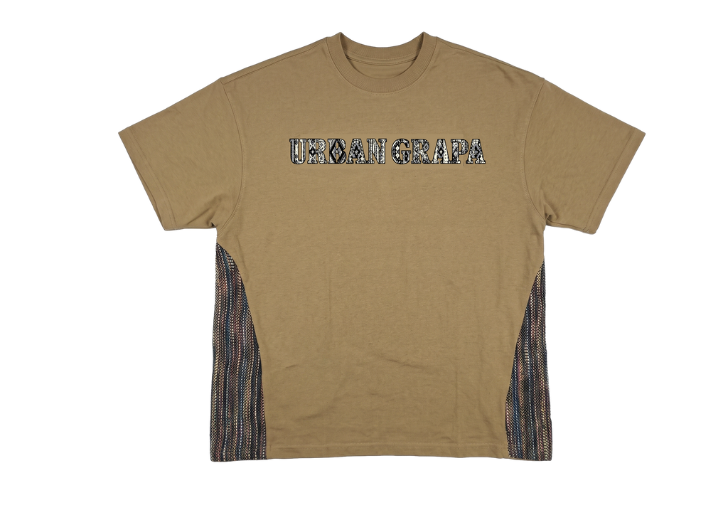 JACQUARD SIDE PANEL OLIVE OVERSIZED T-SHIRT