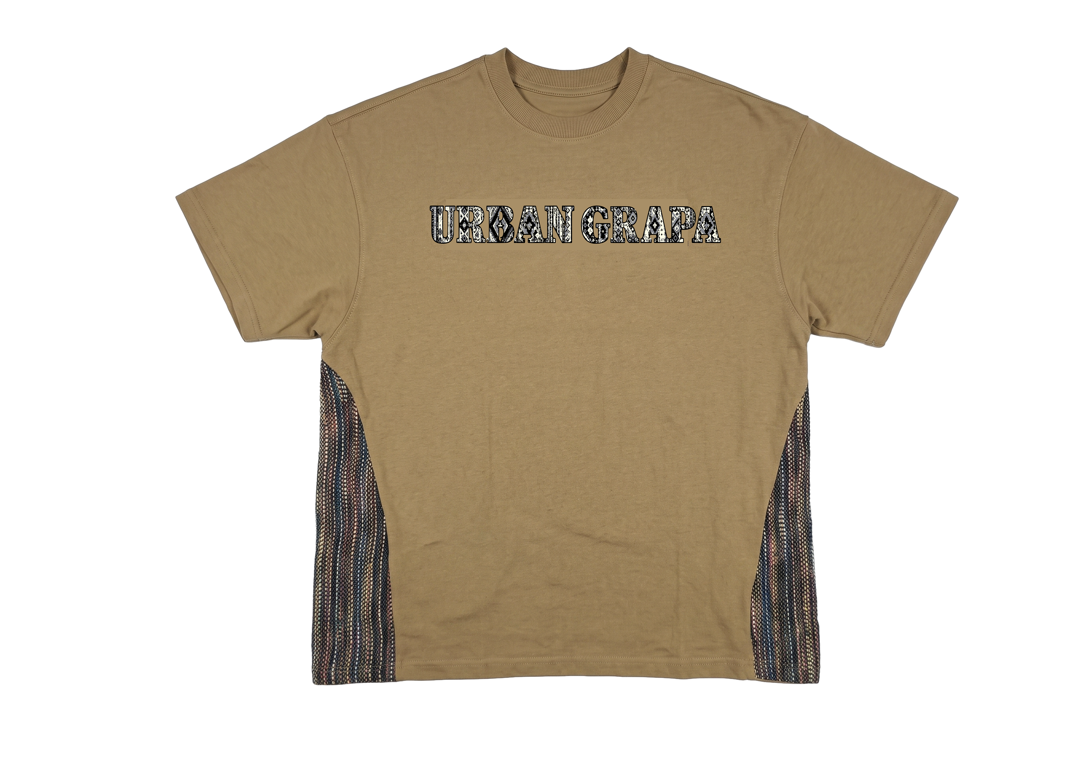JACQUARD SIDE PANEL OLIVE OVERSIZED T-SHIRT