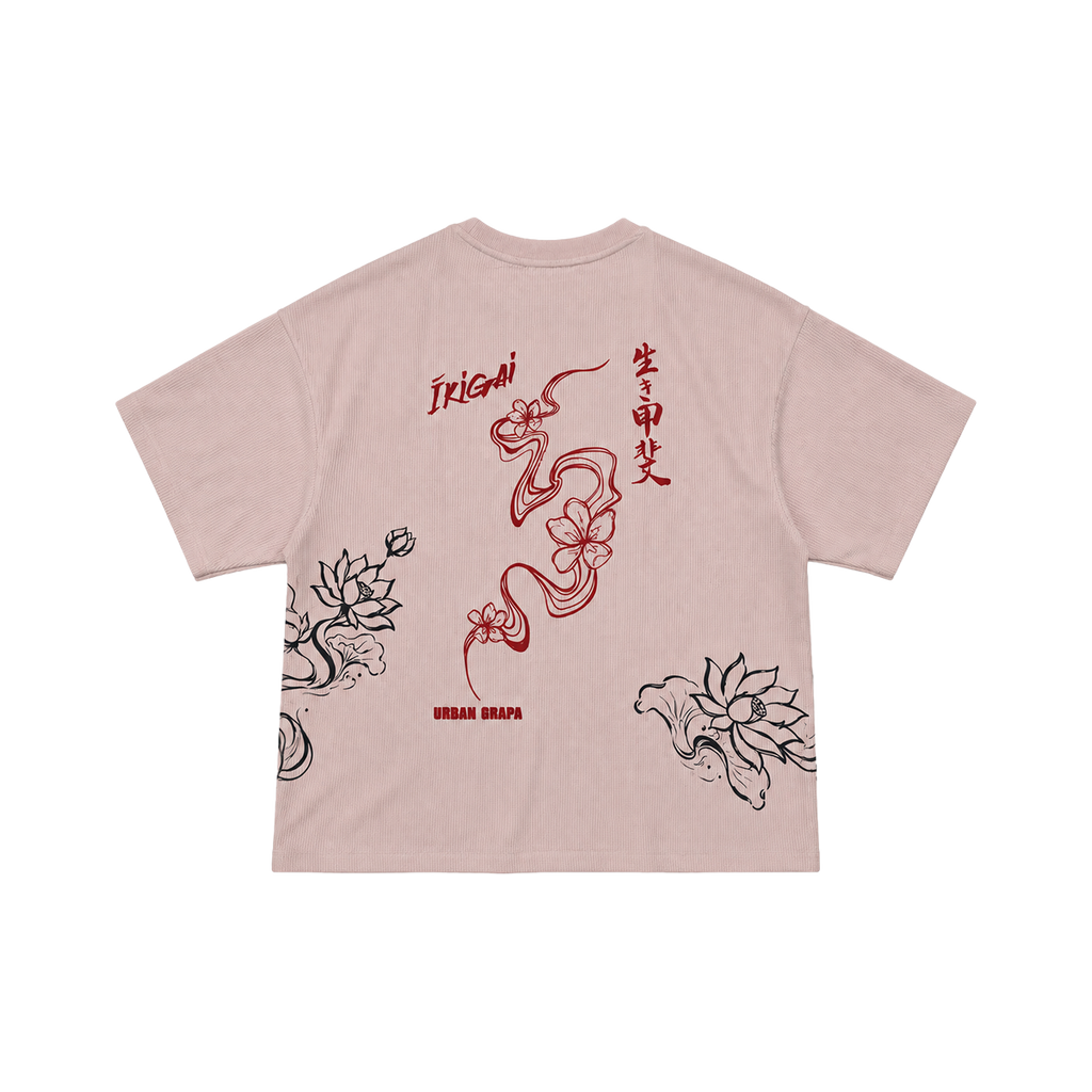 IKIGAI BLOOM WAFFLE OVERSIZED TSHIRT
