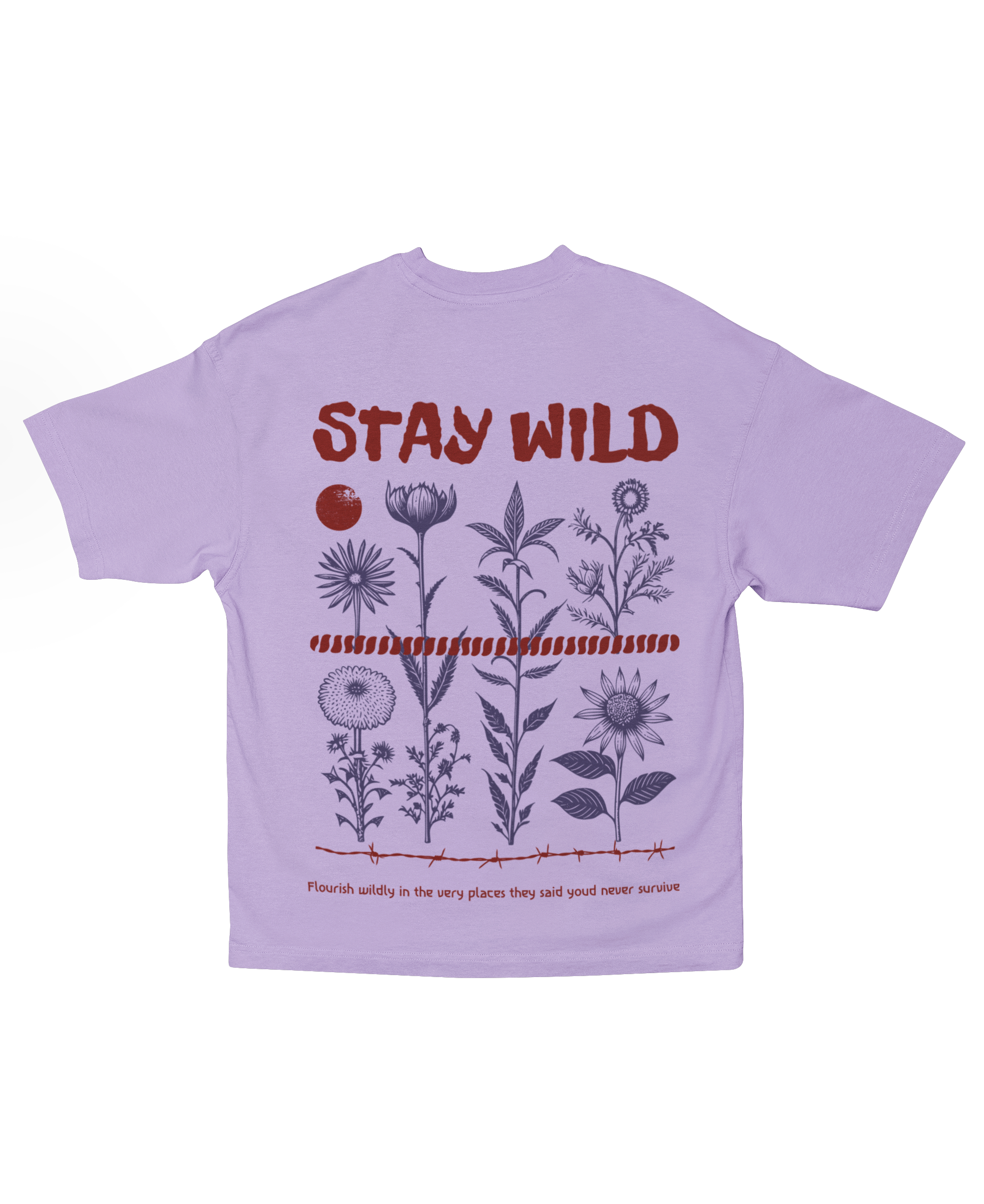 STAY WILD FLOWERS OVERSIZED T-SHIRT