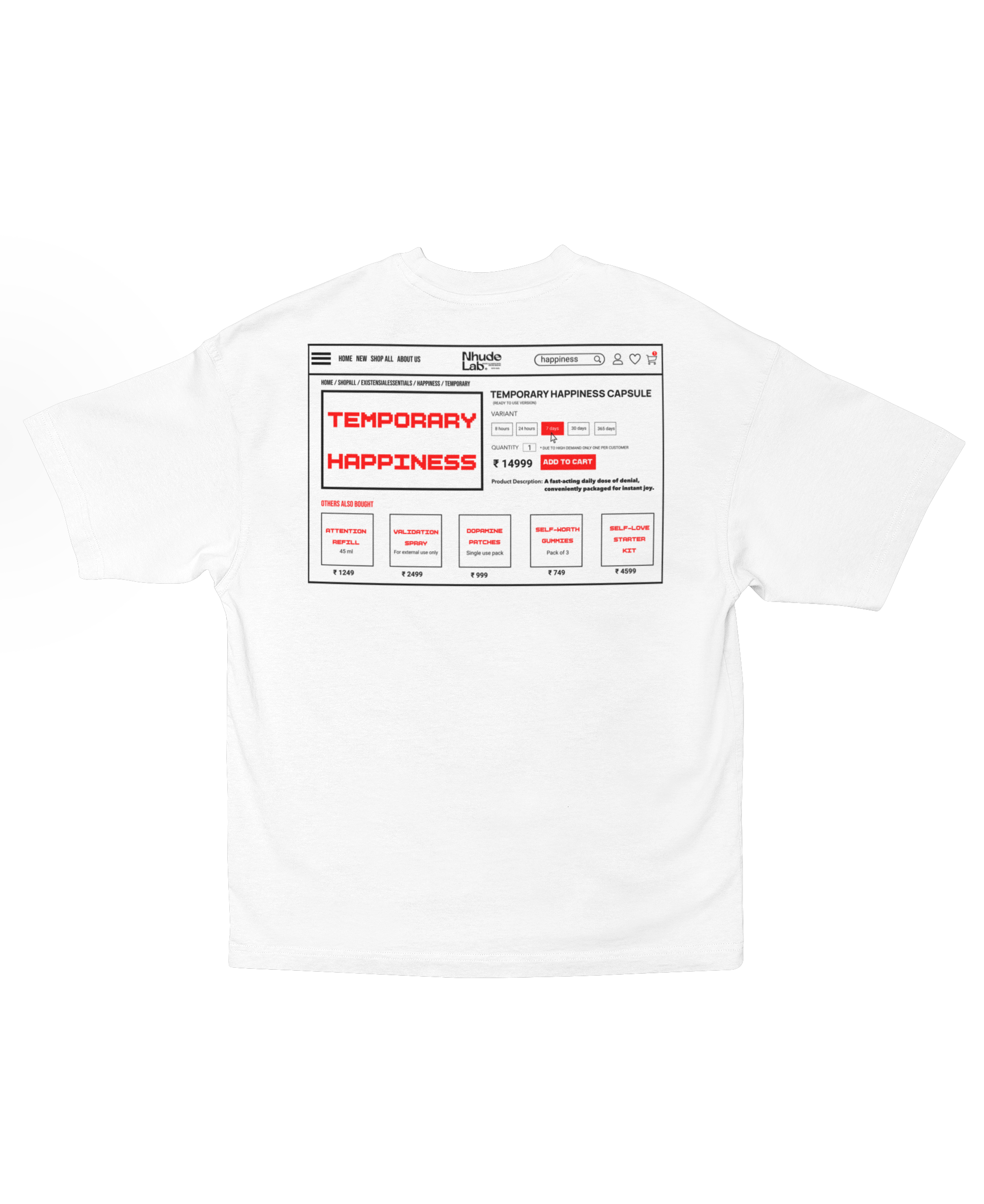 TEMPORARY HAPPINESS OVERSIZED T-SHIRT