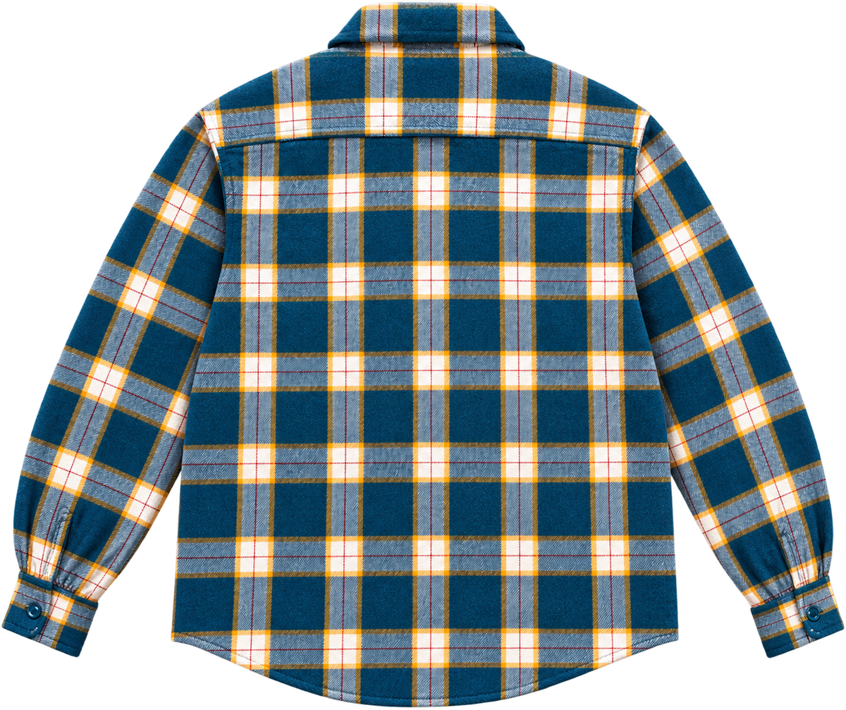 TEAL BLUE TWILL FLANNEL OVERSIZED SHACKET