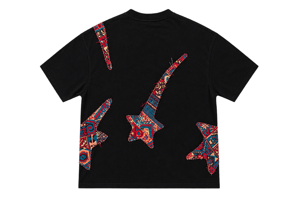 JACQUARD STARS BLACK OVERSIZED T-SHIRT
