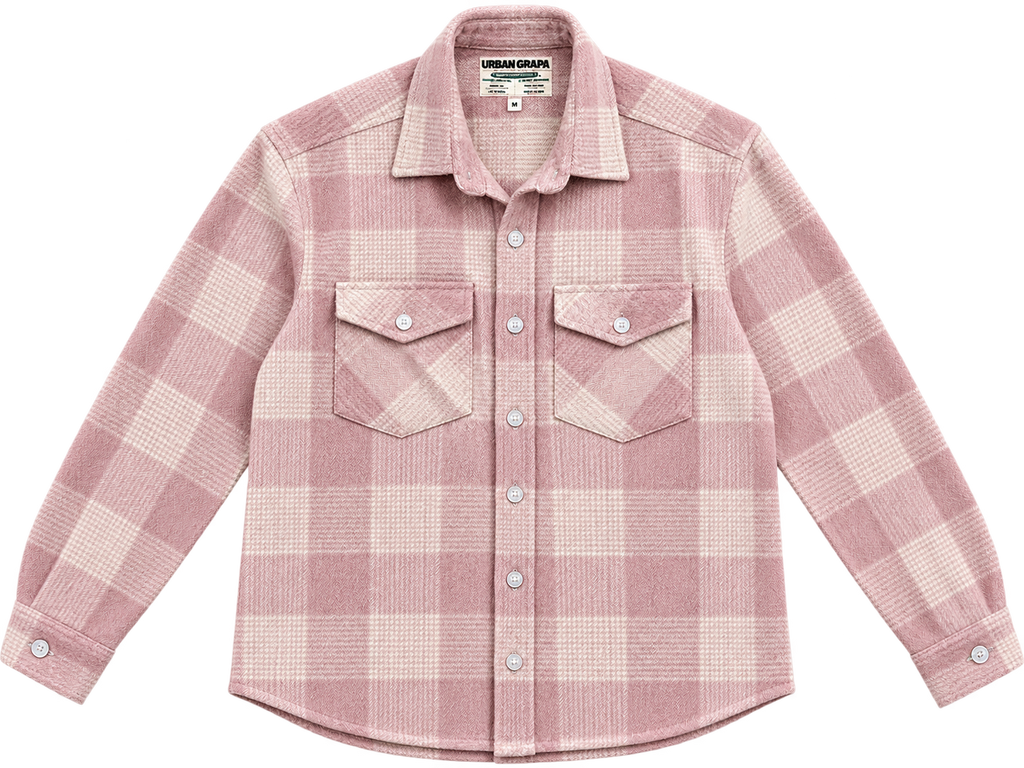 DUSTY PINK FLANNEL OVERSHIRT