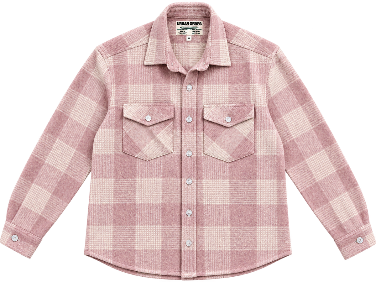 DUSTY PINK FLANNEL OVERSHIRT